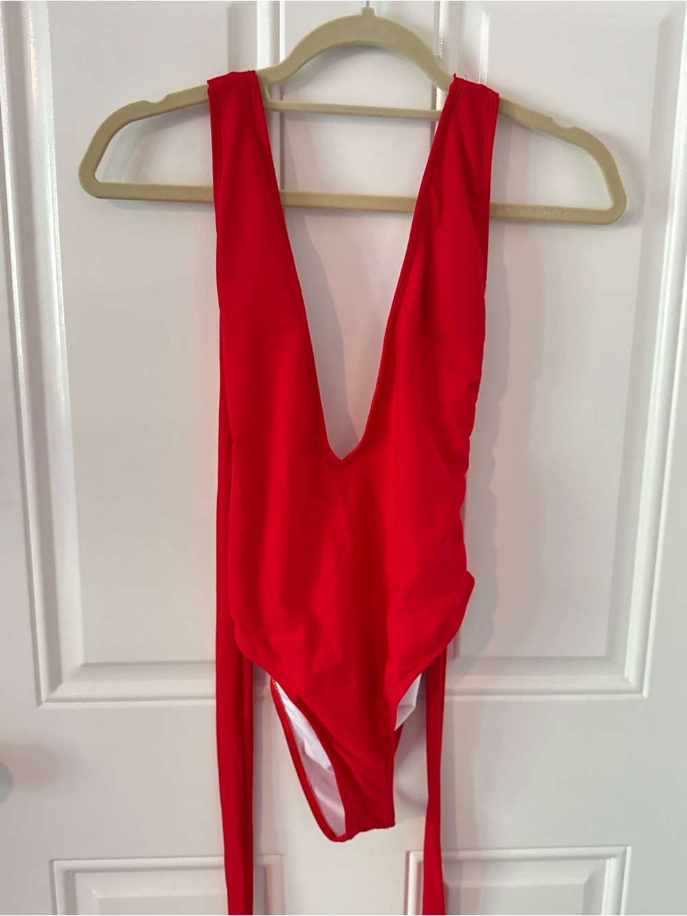 Bright Red Wrap One-Piece Swimsuit Size Small